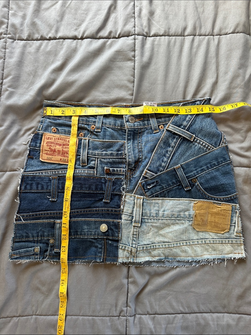 Levi's Mixed Blue Patchwork Denim Mini Skirt - Picture 5 of 7